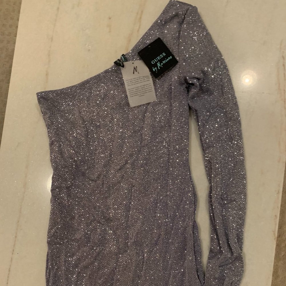 Guess by Marciano off the shoulder glitter dress M